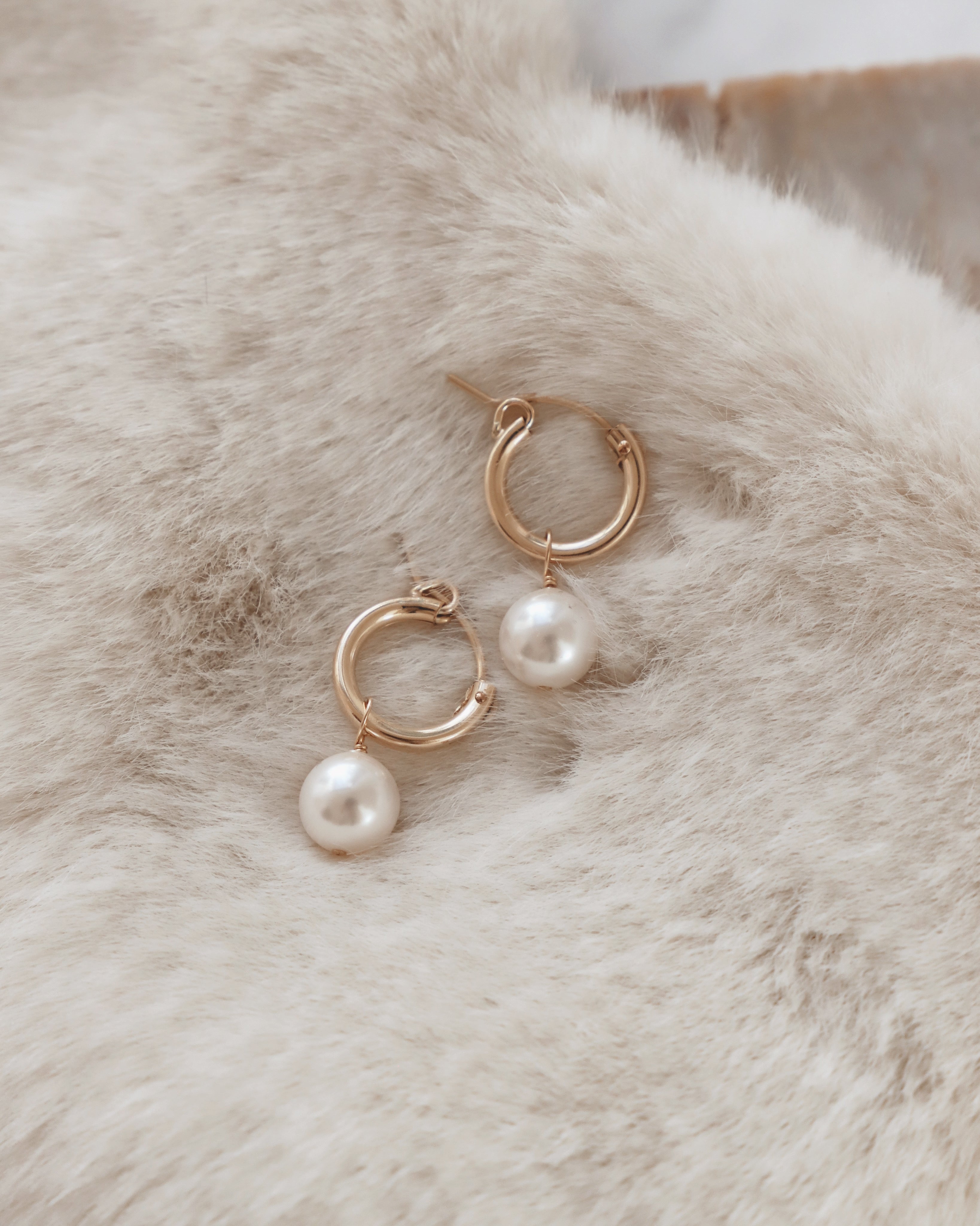 Cultured Pearl Dangle Huggie Hoop Earrings 10K Yellow Gold | Kay